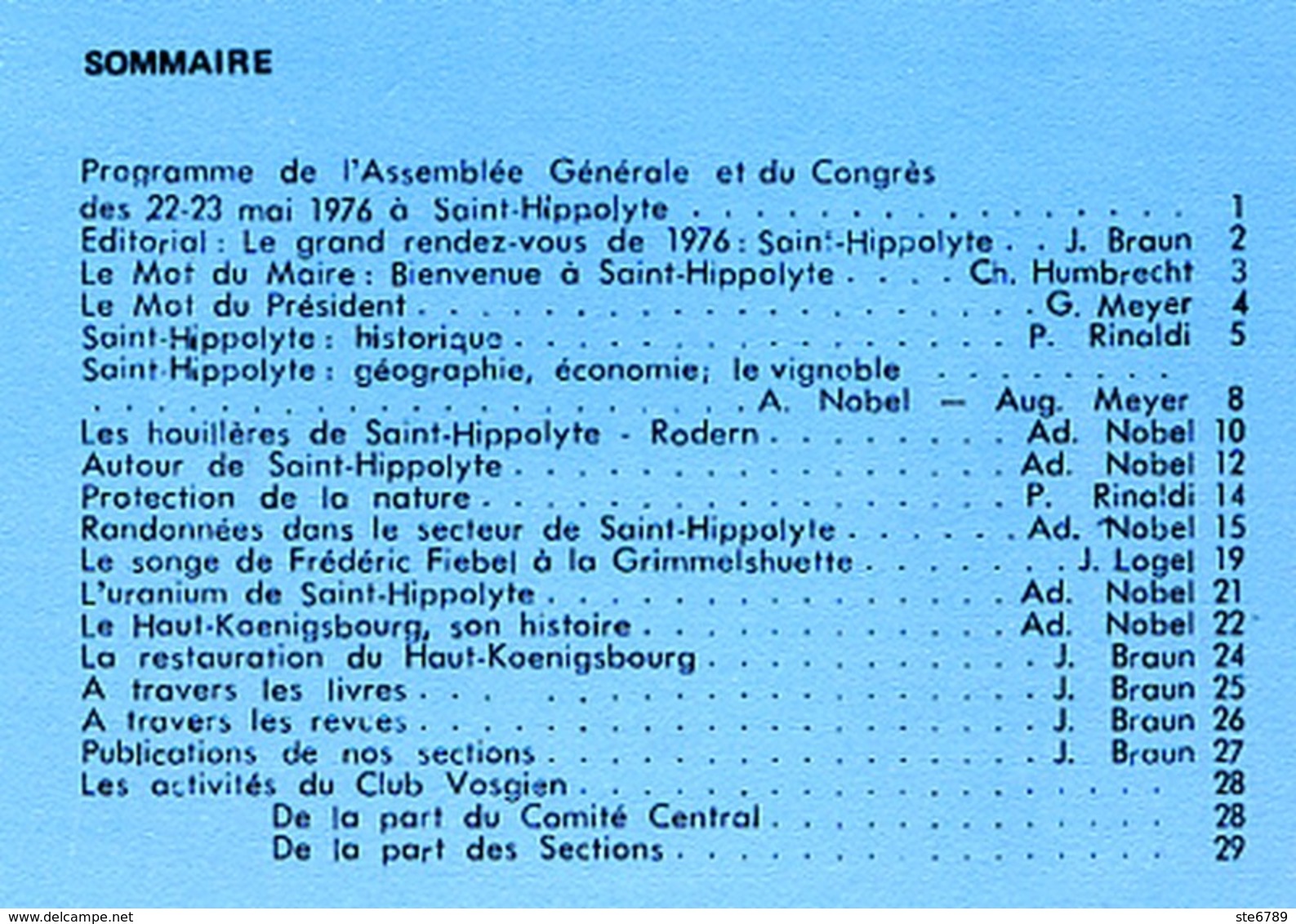 LES VOSGES Revue Club Vosgien 1976 N° 2 ( Alsace Vosges) Saint Hippolyte  , Haut Koenigsbourg - Lorraine - Vosges