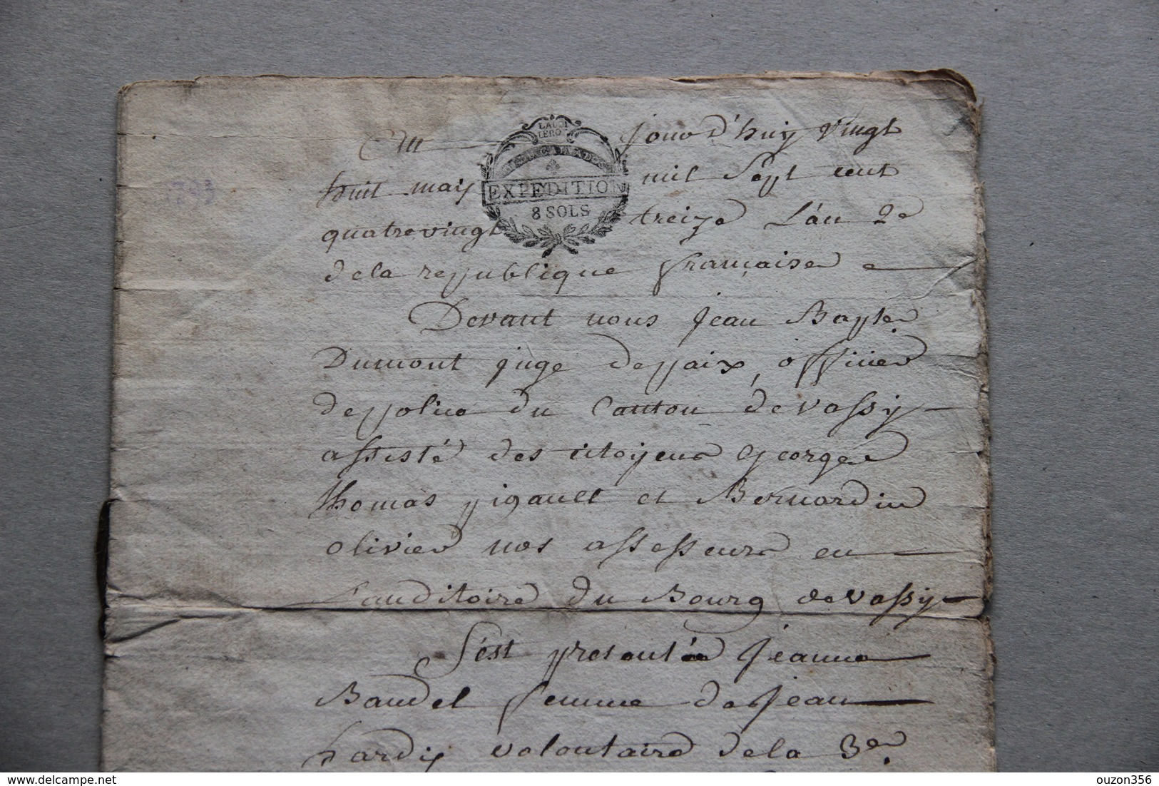 Vassy, Estry (Calvados), Jugement Pour Un Sapin Coupé, 1793 - Historical Documents