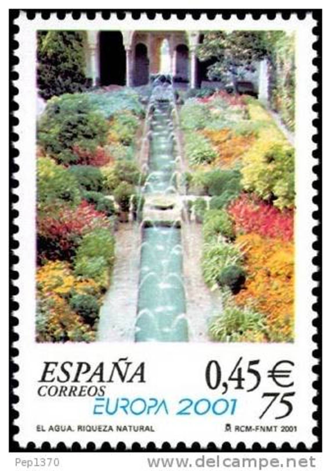 ESPAÑA 2001 - EUROPA - GENERALIFE DE GRANADA - Edifil Nº 3796 - Yvert 3363 - Islam