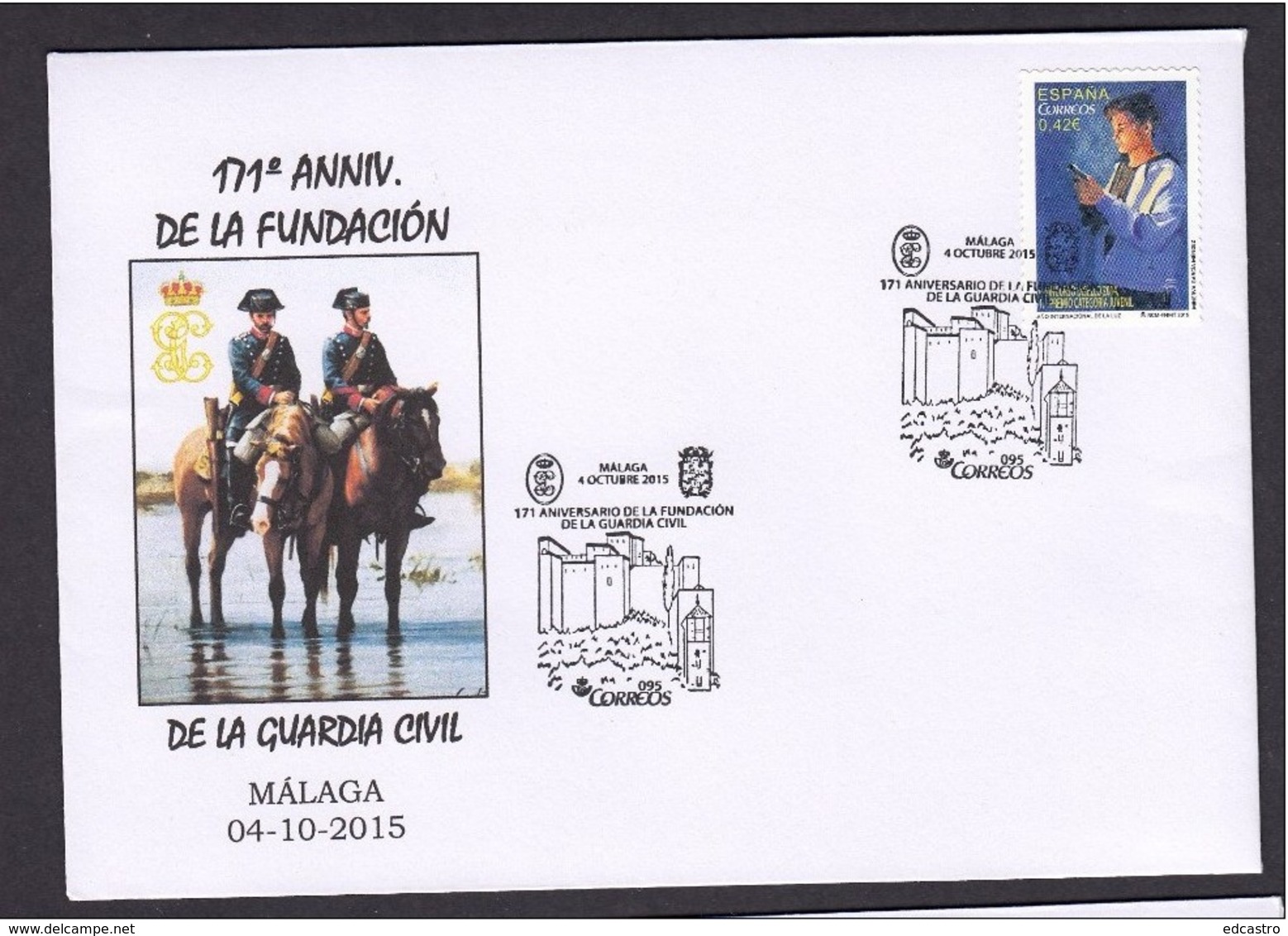 5.- SPAIN ESPAGNE 2015 SPECIAL POSTMARK. 171 YEARS OF FOUNDATION. GUARDIA CIVIL. POLICE OF SPAIN - Policia – Guardia Civil