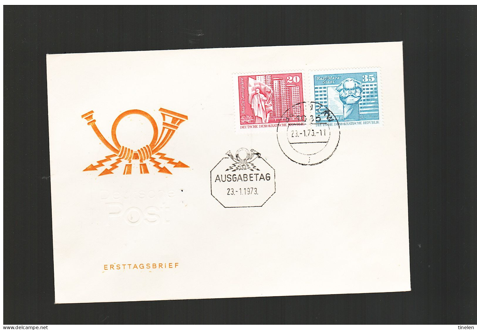 Germania Est-ddr 1973 Fdc Freimarken Aufbau In Ddr  ( MARX -  LENIN ) - 1971-1980