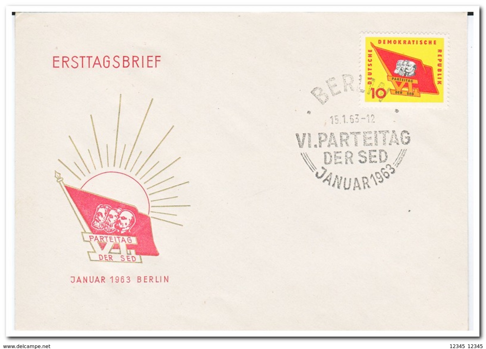 DDR 1963, FDC, Party Congress Of The Socialist Unity Party Of Germany - Autres & Non Classés