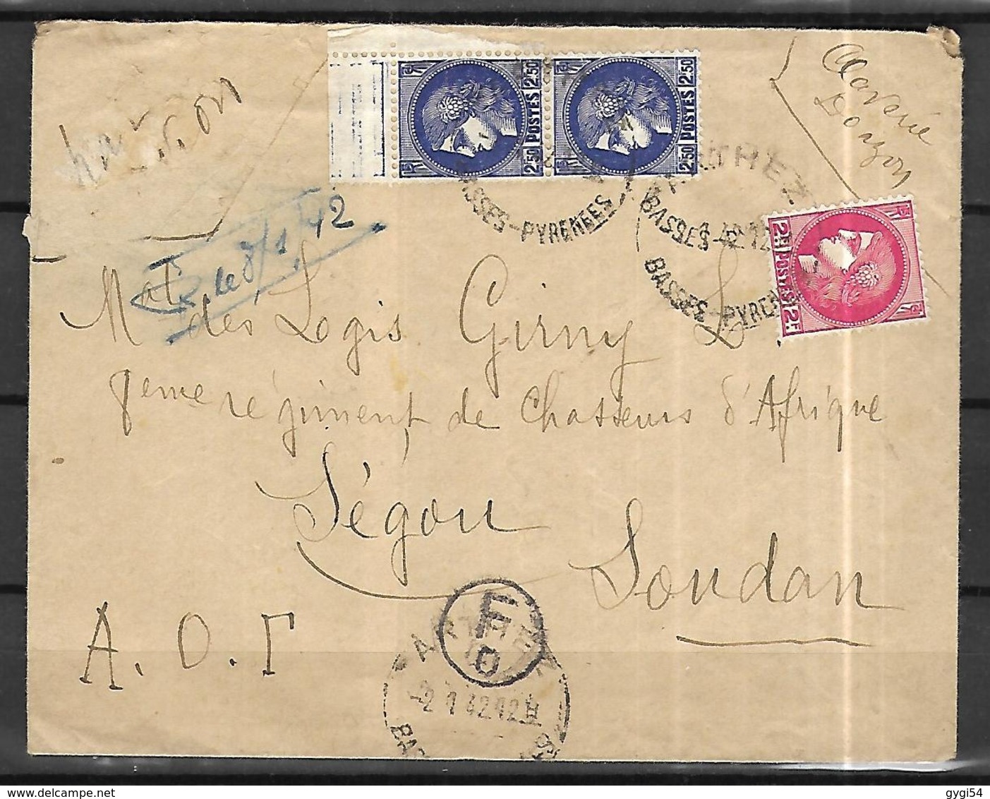 France 08 01 1942 Lettre Pour   Segou A.O.F - Lettres & Documents