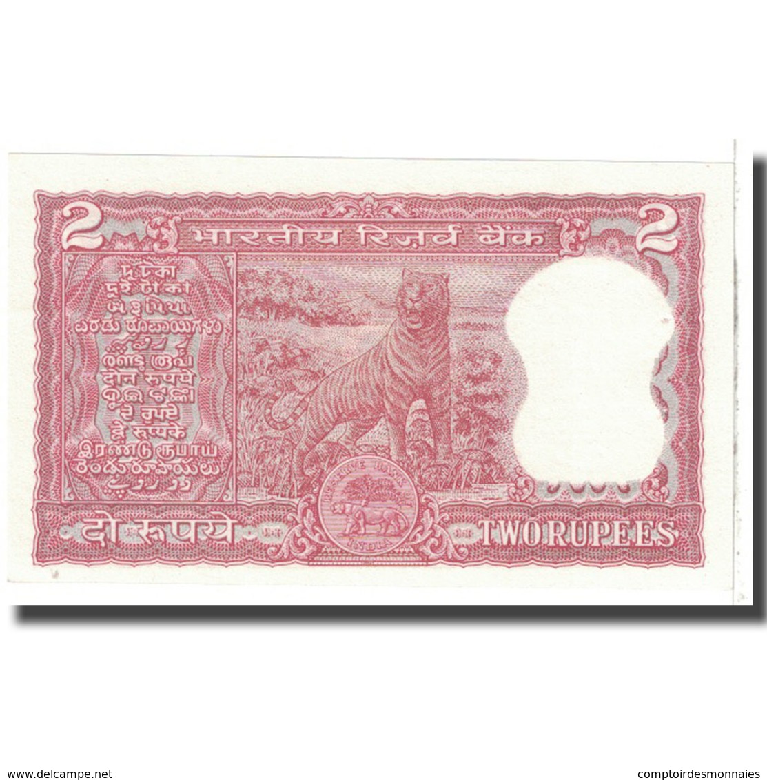 Billet, Inde, 2 Rupees, KM:53e, SPL - Inde