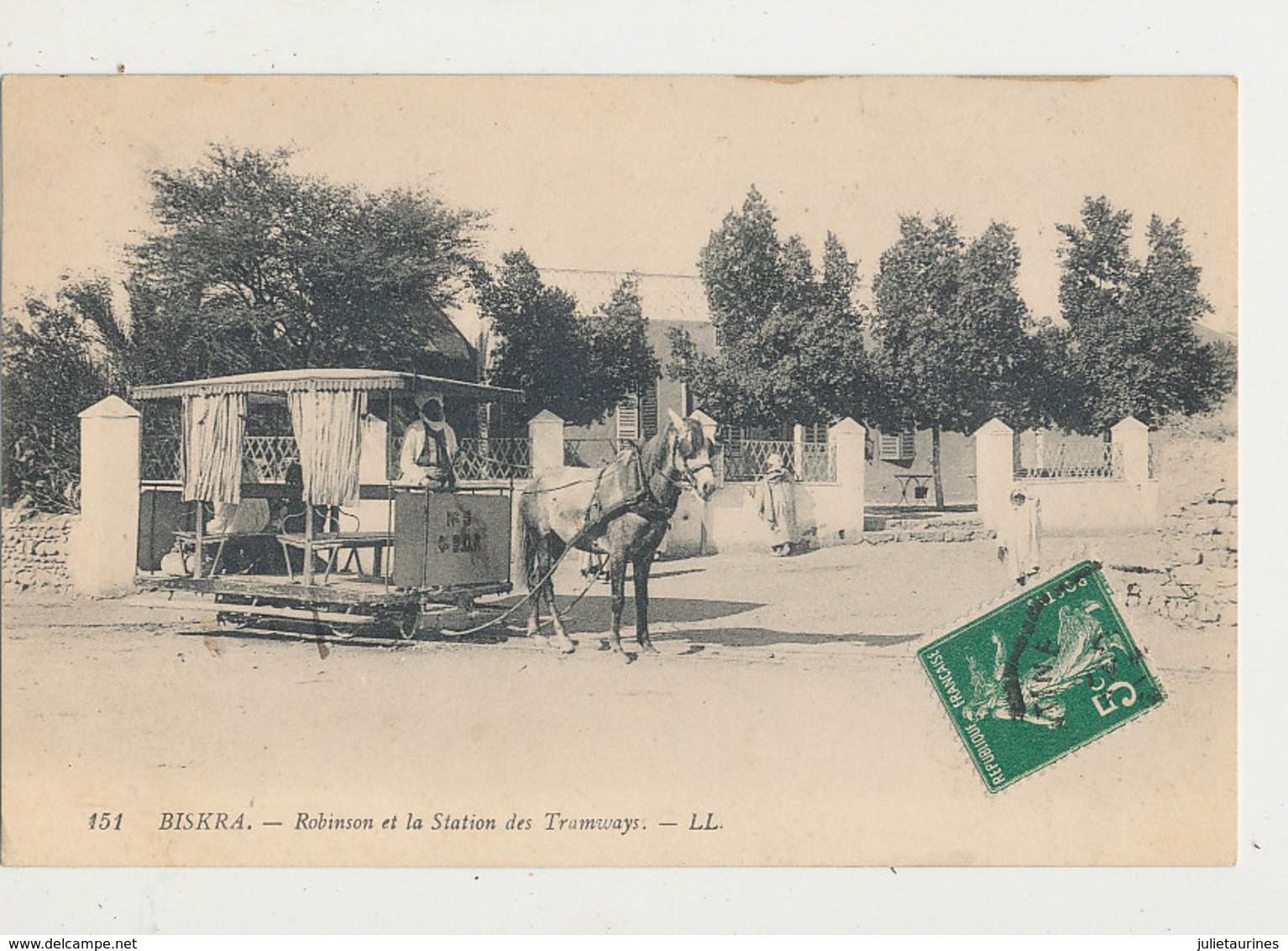 ALGERIE BISKRA ROBINSON ET LA STATION DES TRAMWAYS CPA BON ETAT - Biskra