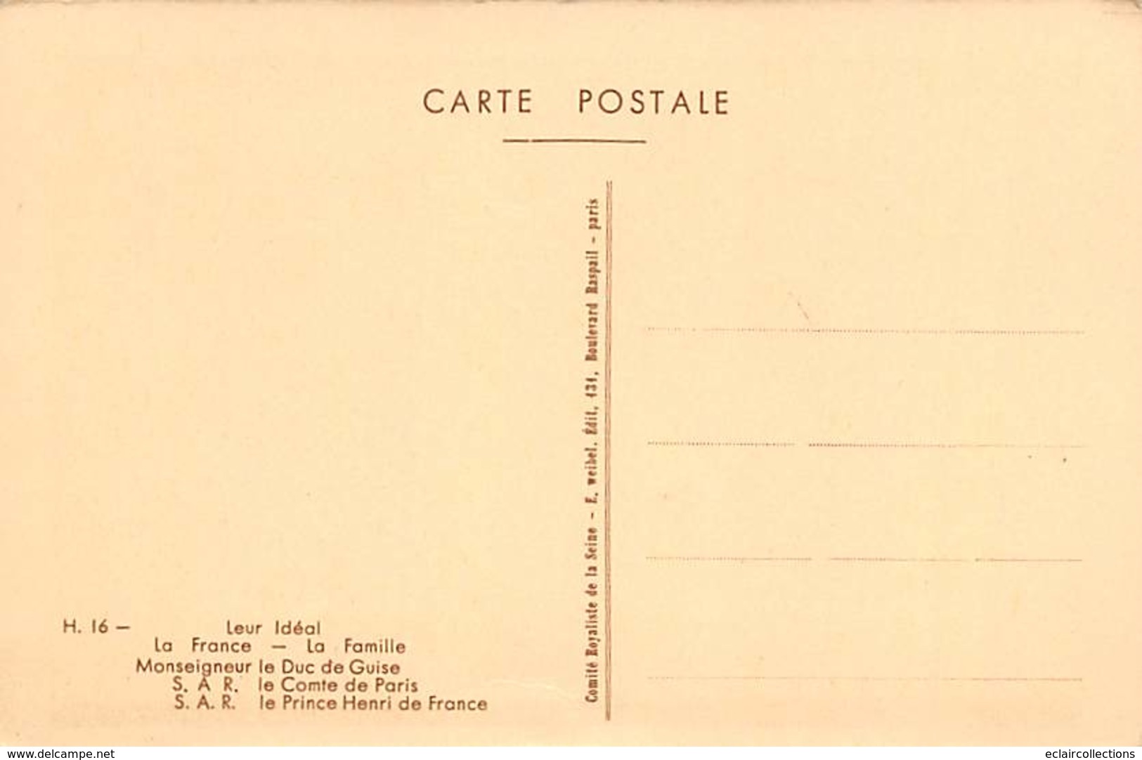 Thème Familles Royales   France:  Le Comte De Paris Et Le Duc De Guise  (voir Scan) - Familles Royales