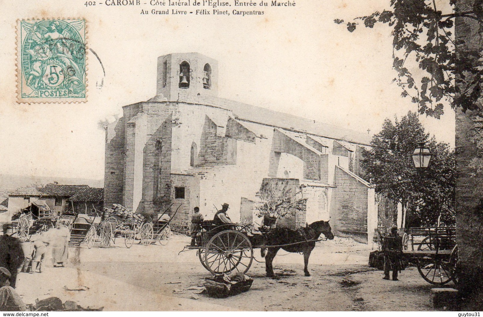 84 Vaucluse : Caromb Côté Latéral De L'Eglise Entrée Du Marché Au Grand Livre - Autres & Non Classés