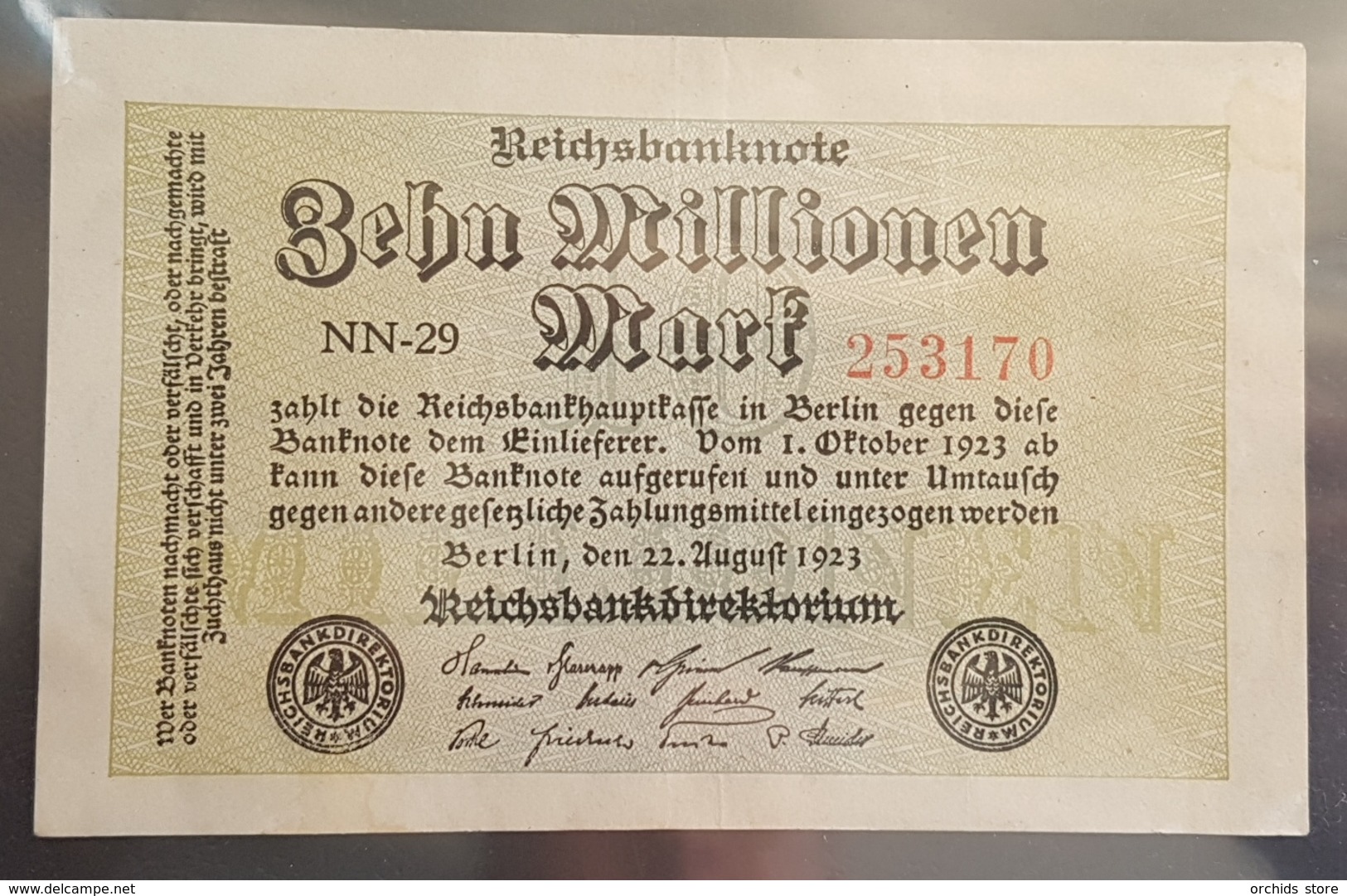 EBN6 - Germany 1923 Banknote 10 Millionen Mark Pick 106a #AK-53 069025 - 10 Miljoen Mark