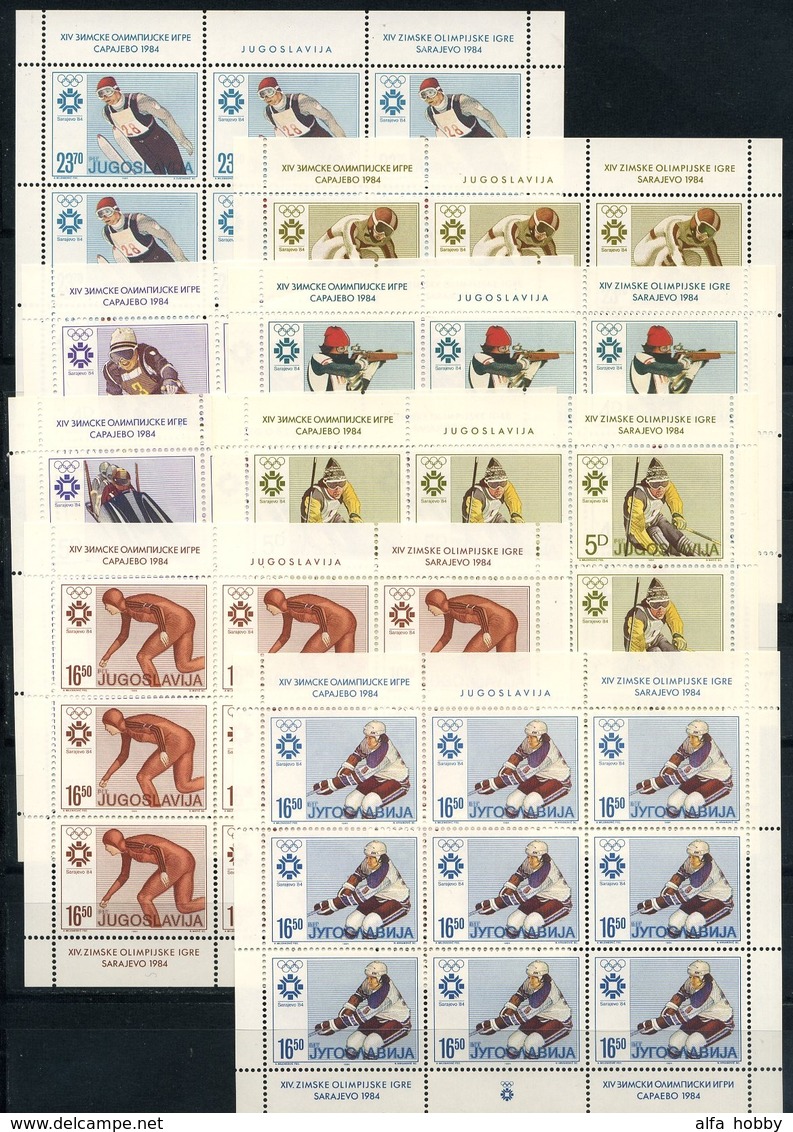 Yugoslavia, 1984 Sarajevo Olympics, 8 Sheets - Hiver 1984: Sarajevo