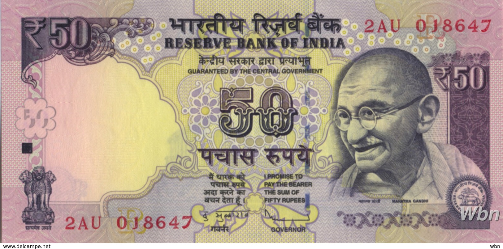 India 50 Rupees (P104)  Letter R 2012 -UNC- - Inde