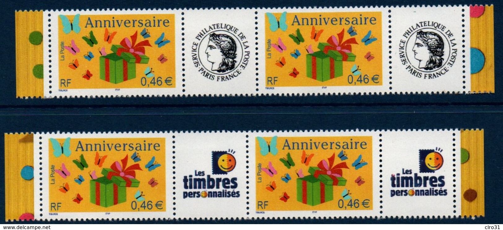 FR Timbres Personnalisés N° 3480A Paires Des 2 Versions Bord De Feuille ** MNH - Autres & Non Classés