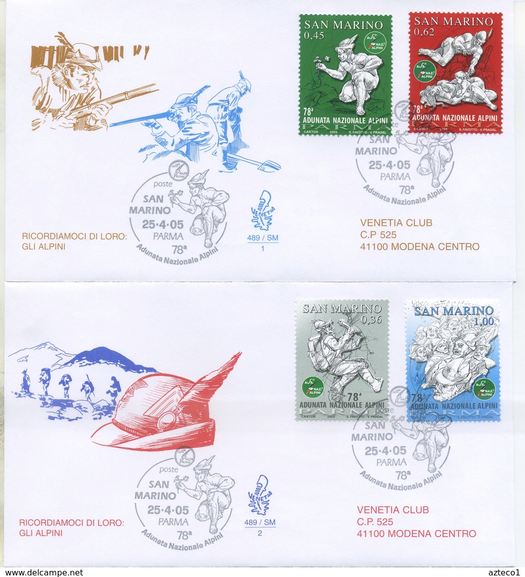 SAN MARINO - FDC VENETIA  2005 - ADUNATA DEGLI ALPINI - VIAGGIATA - FDC