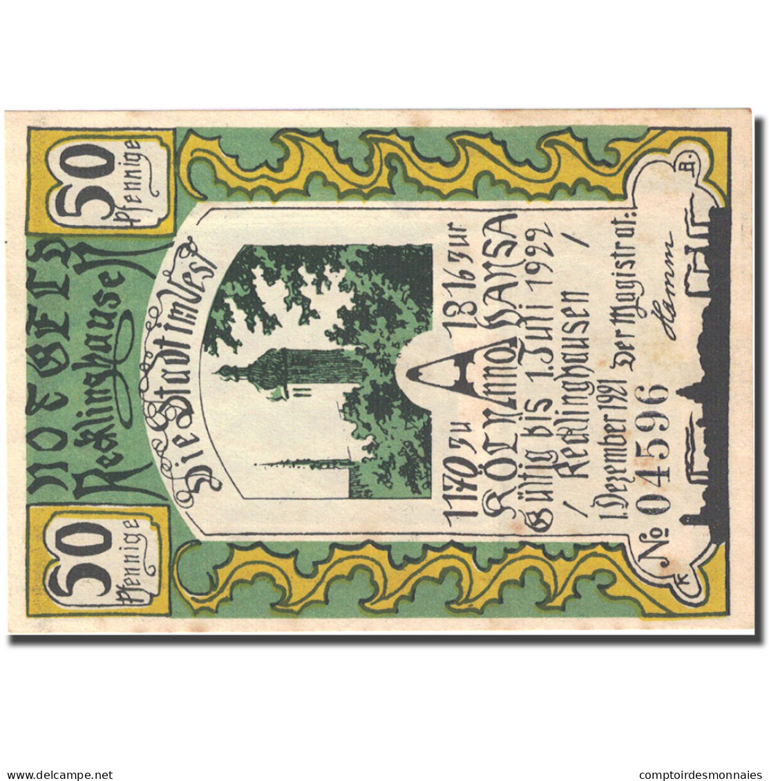 Billet, Allemagne, Recklinghausen 50 Pfennig 1922-07-01 SUP Mehl 1103.1 - Autres & Non Classés