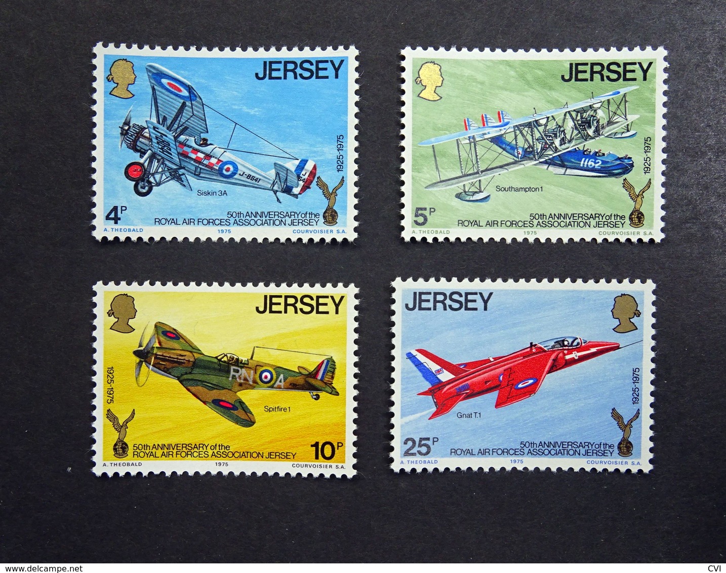 Jersey QEII 1975 Yt.121-124/Mi.127-130 50th Anniversary Of The RAF Association Set Presentation Pack Mint Never Hinged. - Jersey