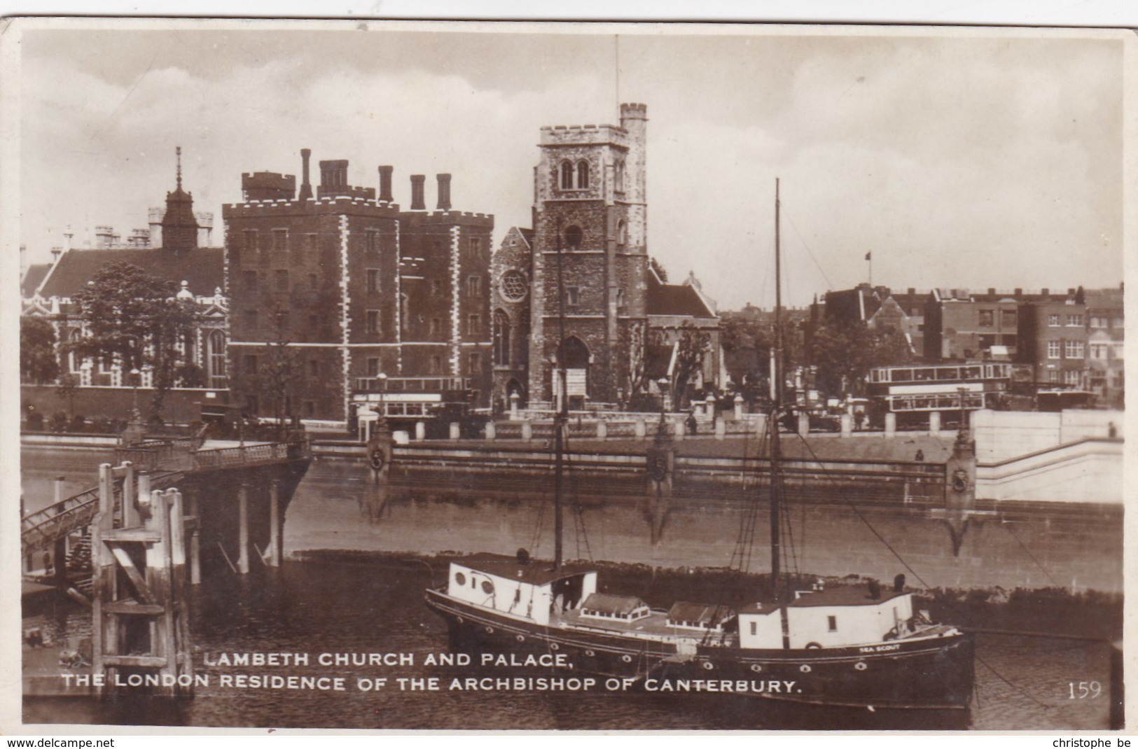 Lambeth Church And Palace. The London Residence Of The Archbishop Of Canterbuty (pk54191) - River Thames