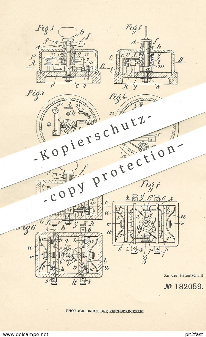 Original Patent - Samu Pollak , Györ , Ungarn , 1906 , Ausschalter Mit Abschmelzsicherung | Schalter , Strom , Elektrik - Historische Dokumente