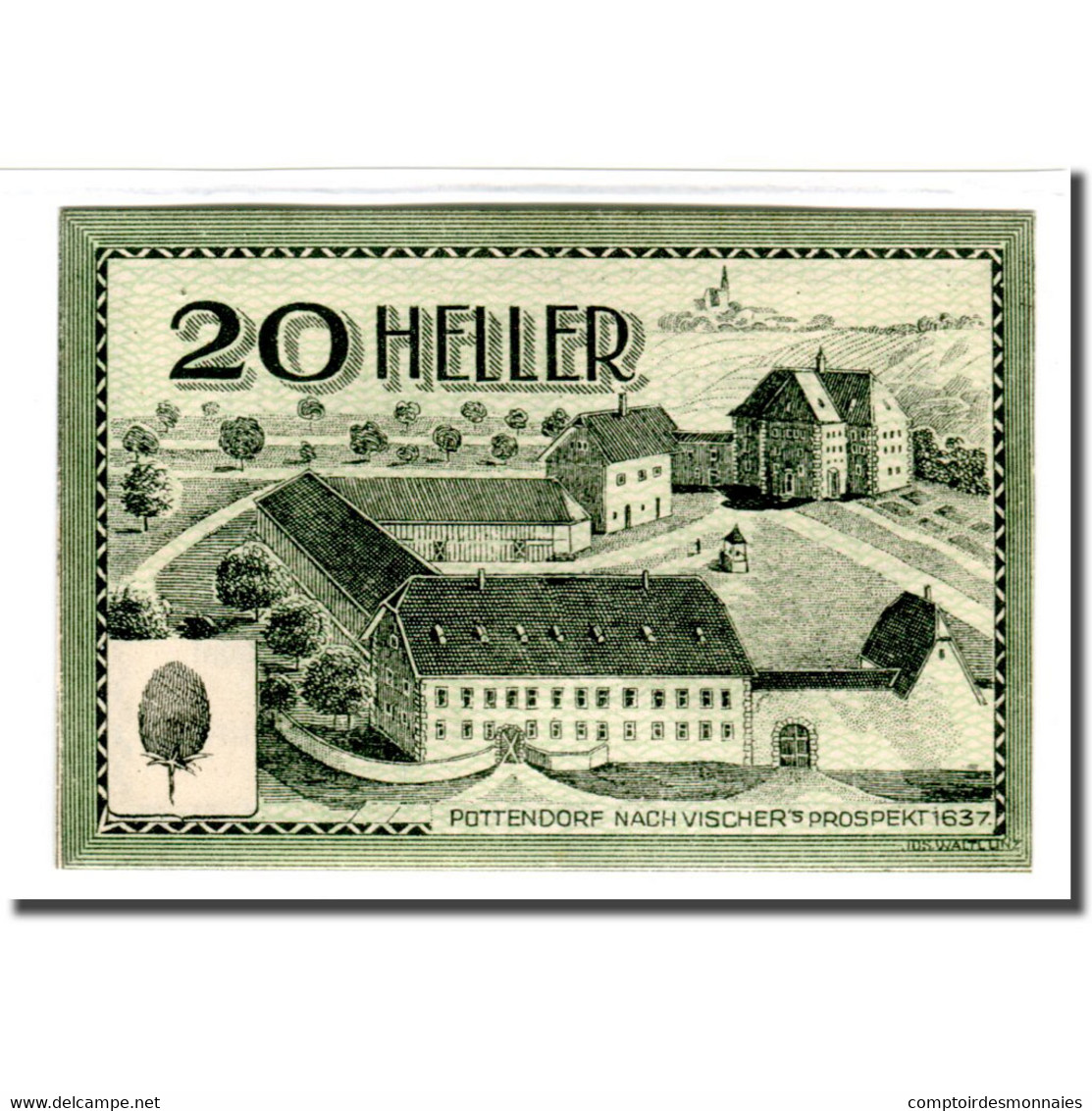 Billet, Autriche, Bodendorf O.Ö. Gemeinde, 20 Heller, Texte 1, 1920 - Autriche