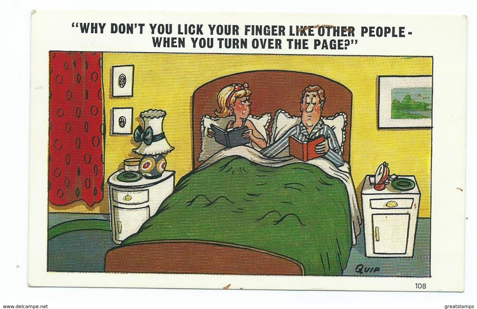 Postcard Saucy  Sapphire Quip 108 Unposted Why Dont You Lick Your Finger Like Other People - Humour