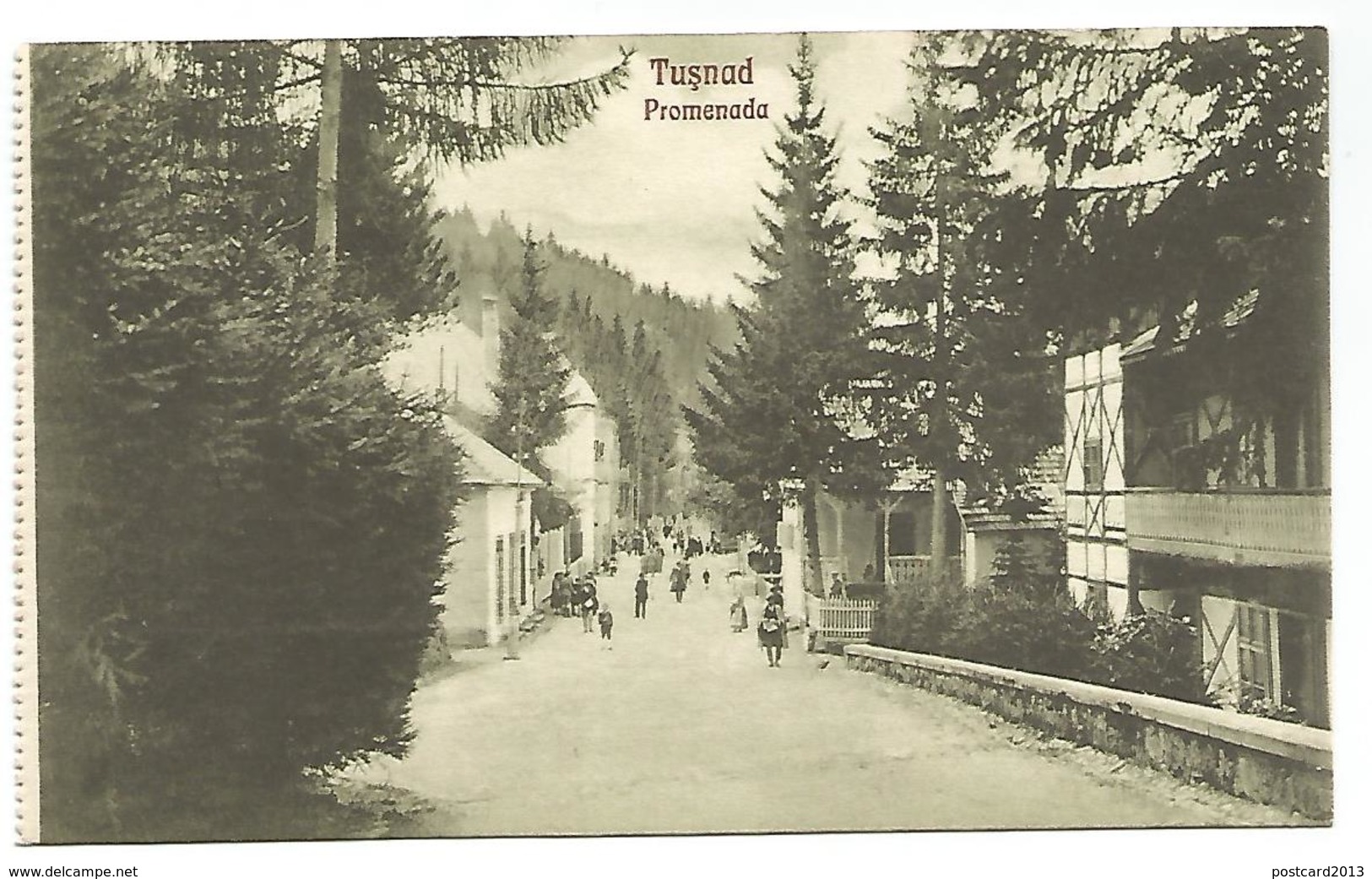 ROMANIA, OLD POSTCARD OF TUSNAD - PROMENADA . - Rumänien