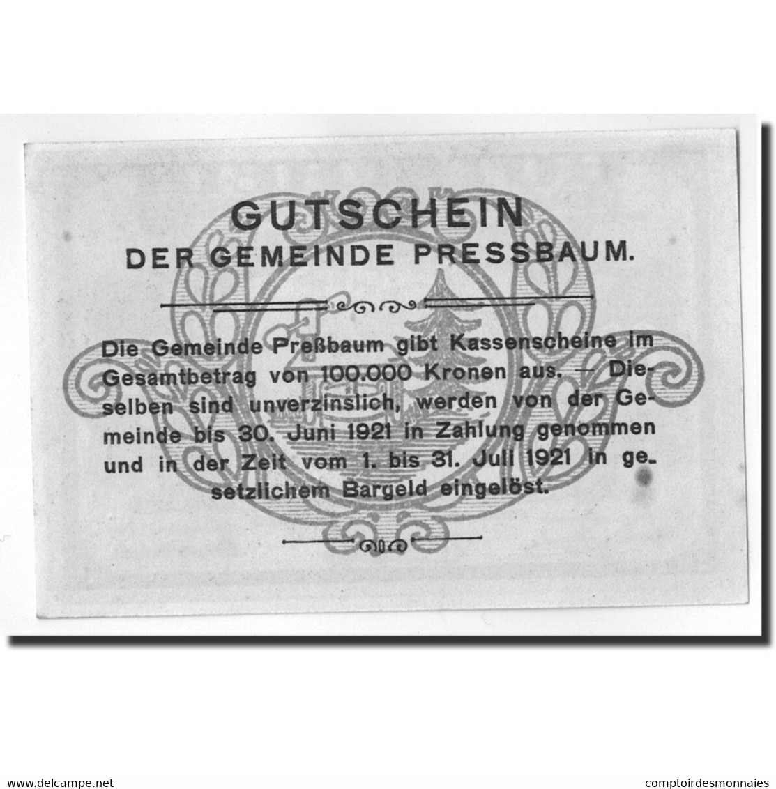 Billet, Autriche, Pressbaum, 80 Heller, Paysage, 1920, 1920-05-25, SPL, Mehl:FS - Autriche