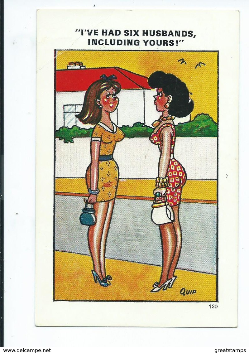 Postcard Saucy  Sapphire Quip  Unposted No.130 I've Had 6 Husbands - Humour