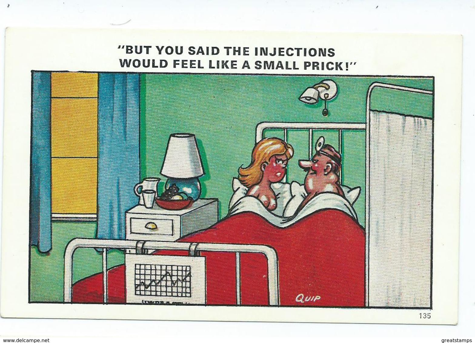 Postcard Saucy  Sapphire Quip  Unposted No.135 But You Said Injections Would Feel Like A Small Prick - Humour