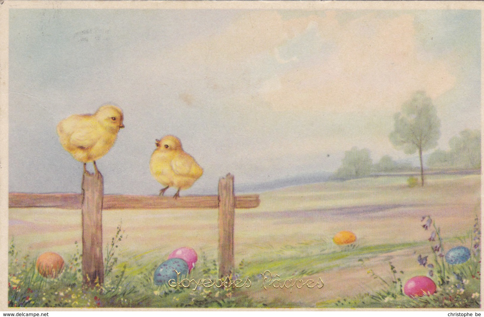 Happy Easter, Joyeux Paques, Vrolijk Paasfeest,  Chick, Easter Eggs (pk54213) - Pâques