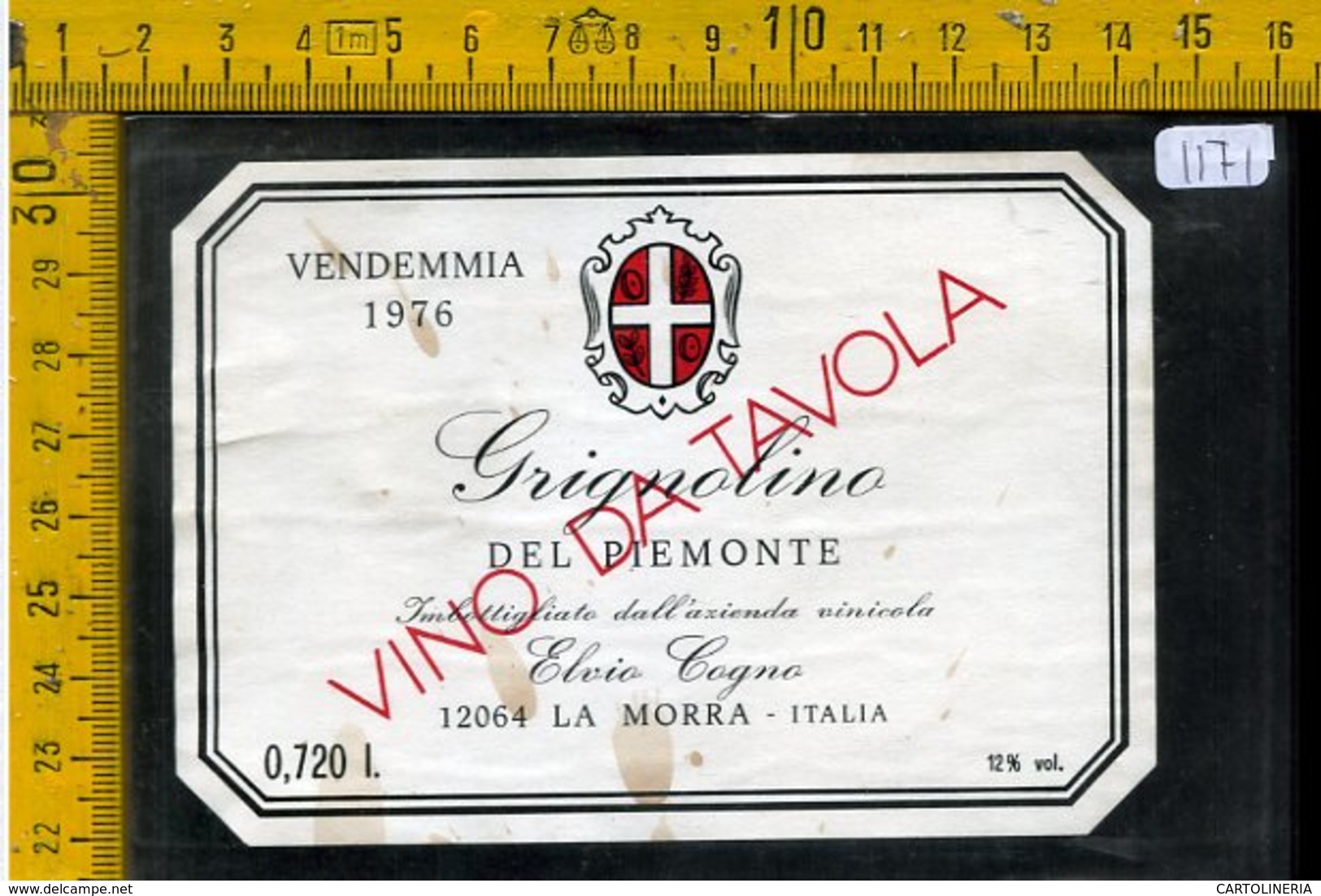 Etichetta Vino Liquore Grignolino 1976 La Morra - Altri & Non Classificati