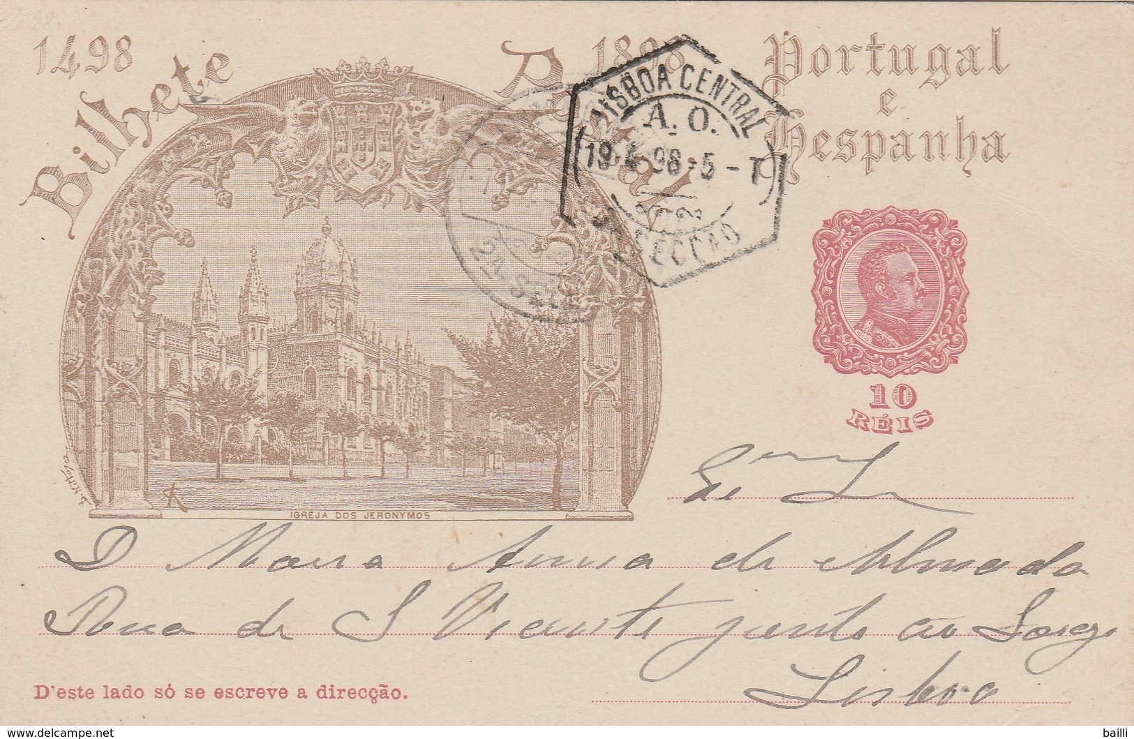 Portugal Entier Postal Illustré 1898 - Ganzsachen