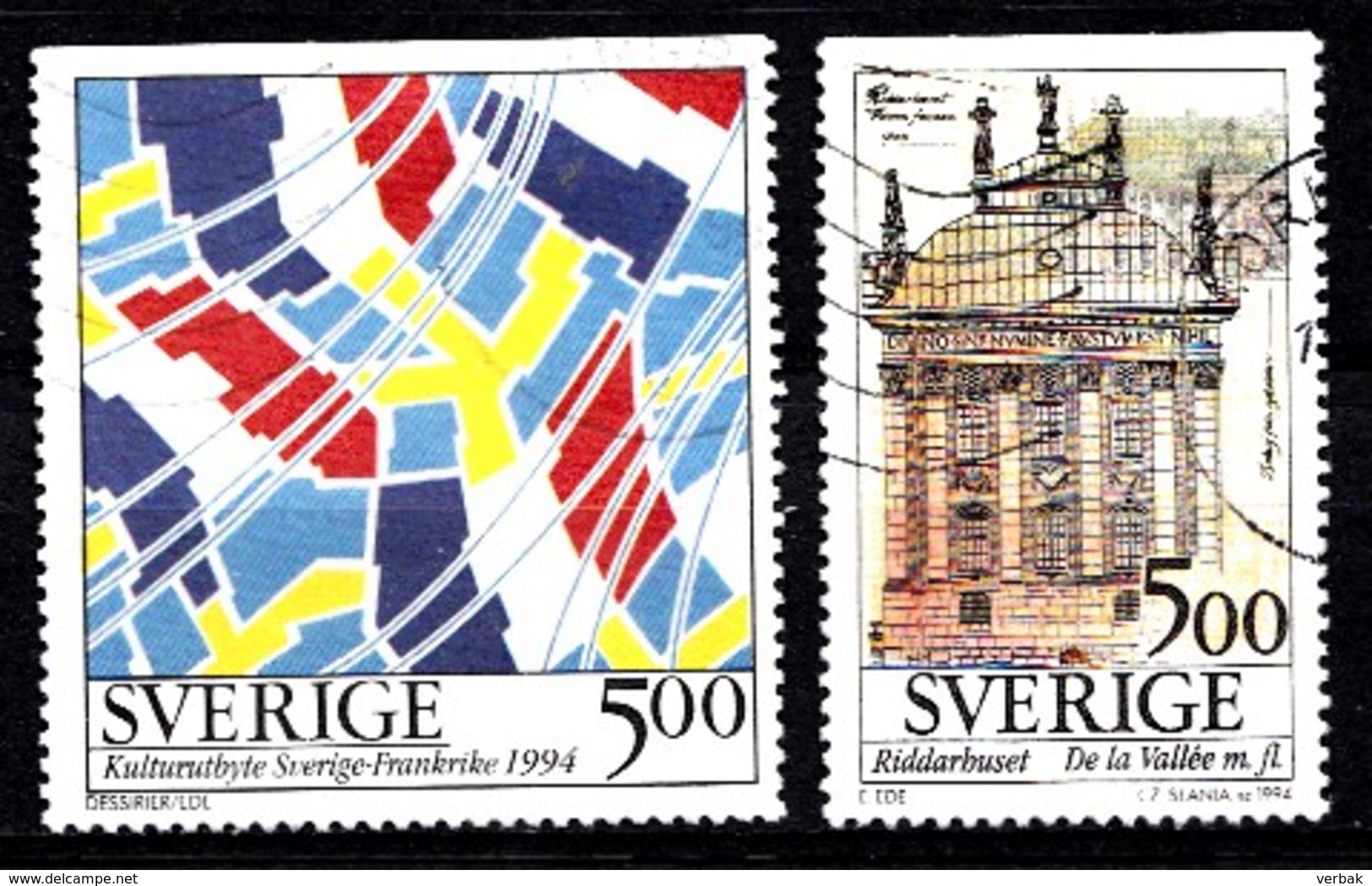 Suède 1994 Mi.Nr.: 1818+1819 Kulturelle Beziehungen Zwischen...   Oblitérés / Used / Gestempeld - Used Stamps