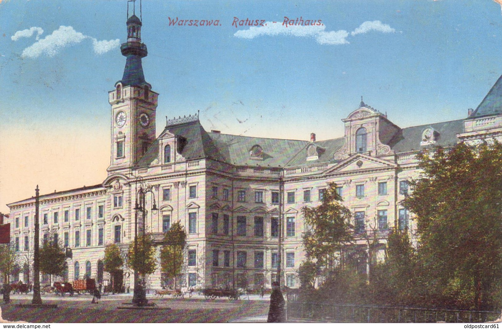 ALTE  AK   WARSCHAU / Polen  - Rathaus - 1917 Gelaufen - Pologne