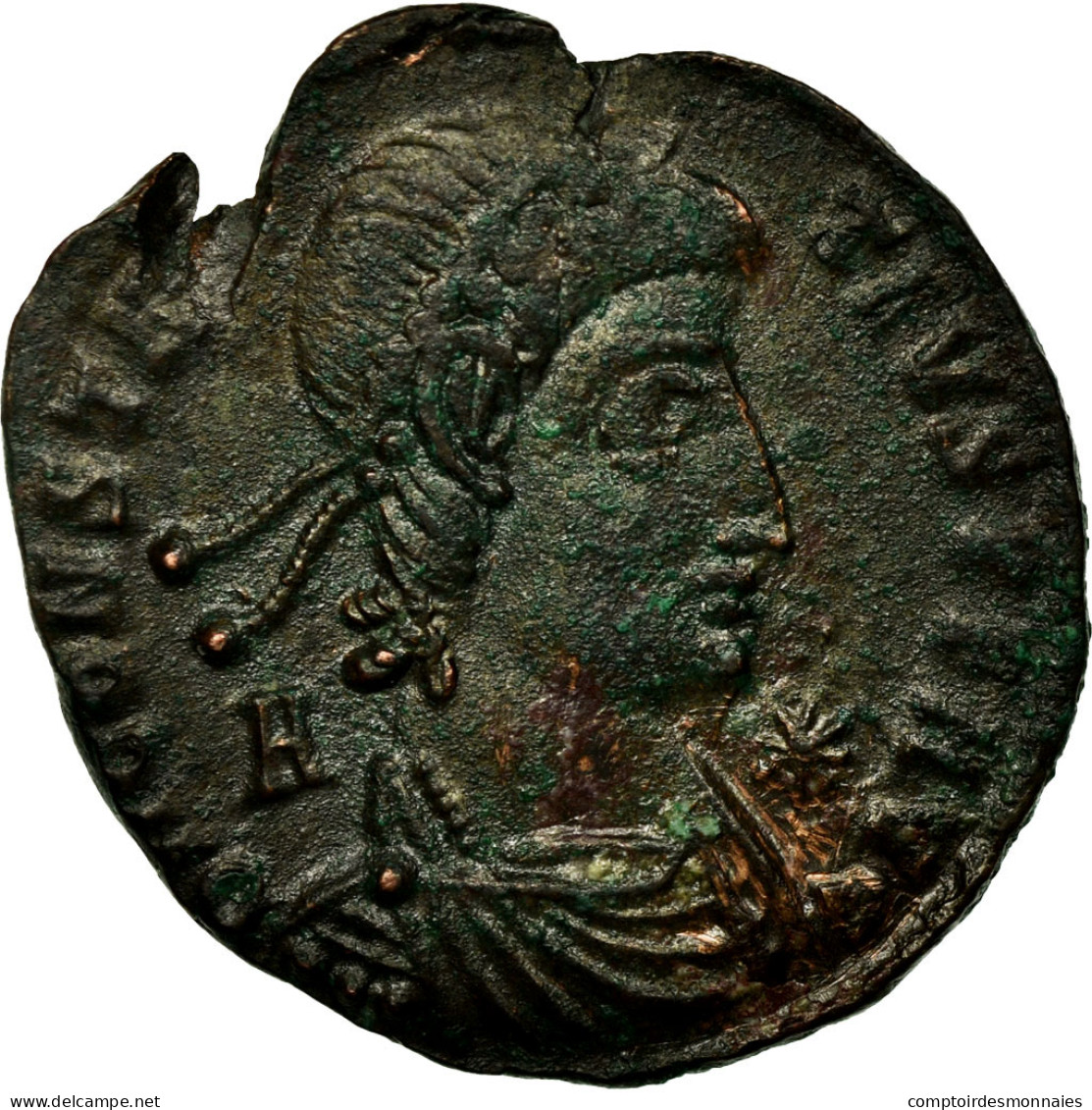 Monnaie, Vétranion, Nummus, 350, Siscia, TTB+, Cuivre, RIC:286 - L'Empire Chrétien (307 à 363)