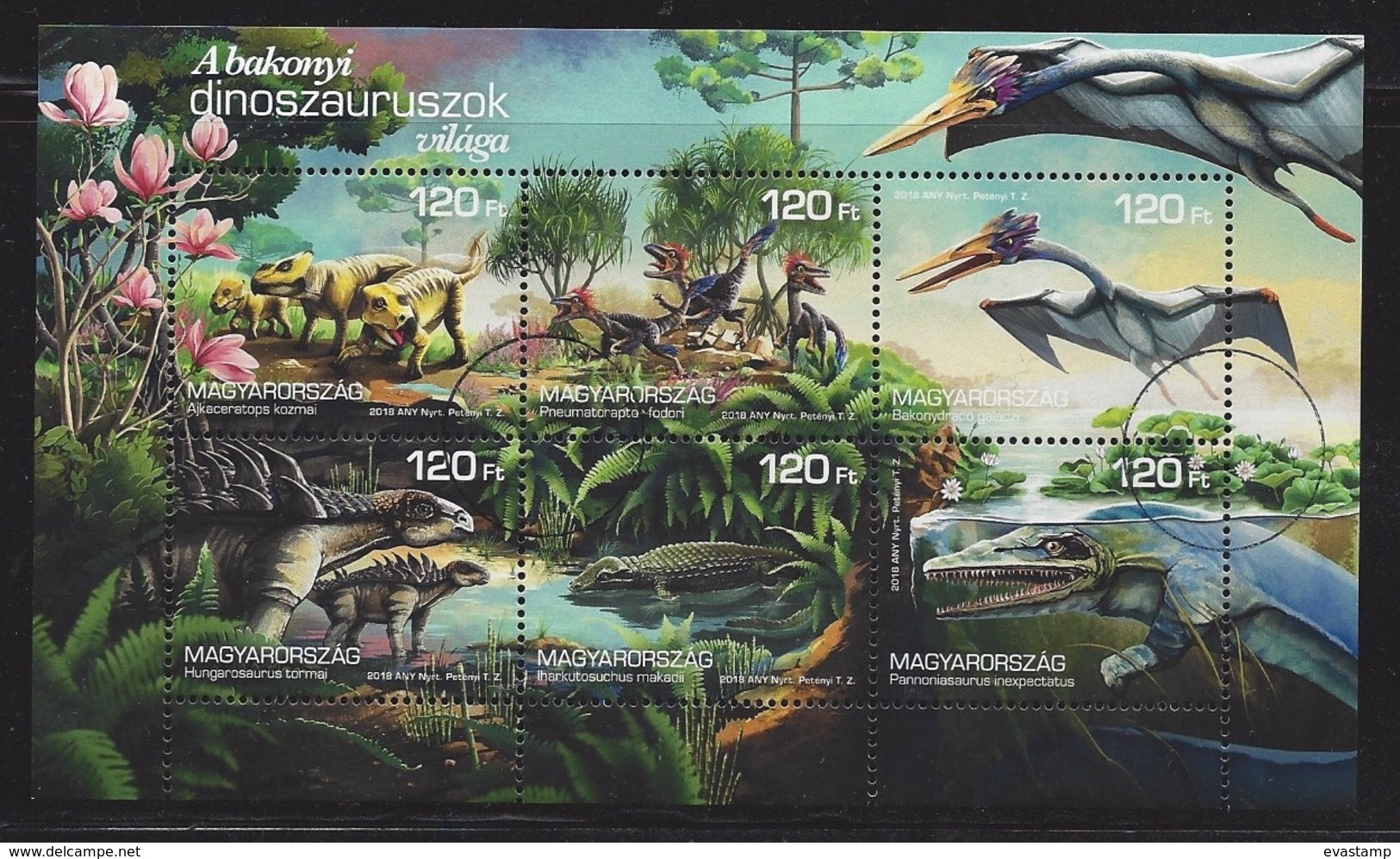 HUNGARY - 2018. S/S -  The Bakony Dinosaurs / Prehistoric Animals USED!!! - Proofs & Reprints