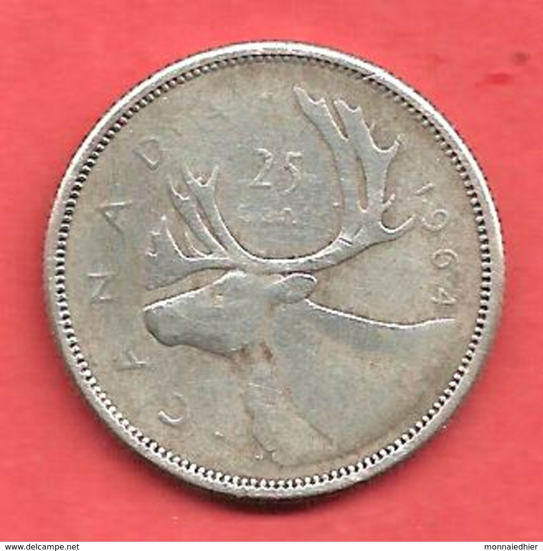 25 Cents , CANADA , Argent , 1964 , N° KM # 52 - Canada