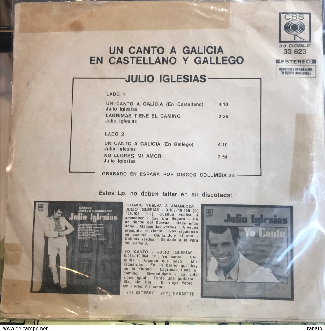 EP Argentino De Julio Iglesias Año 1972 Reedición - Other - Spanish Music