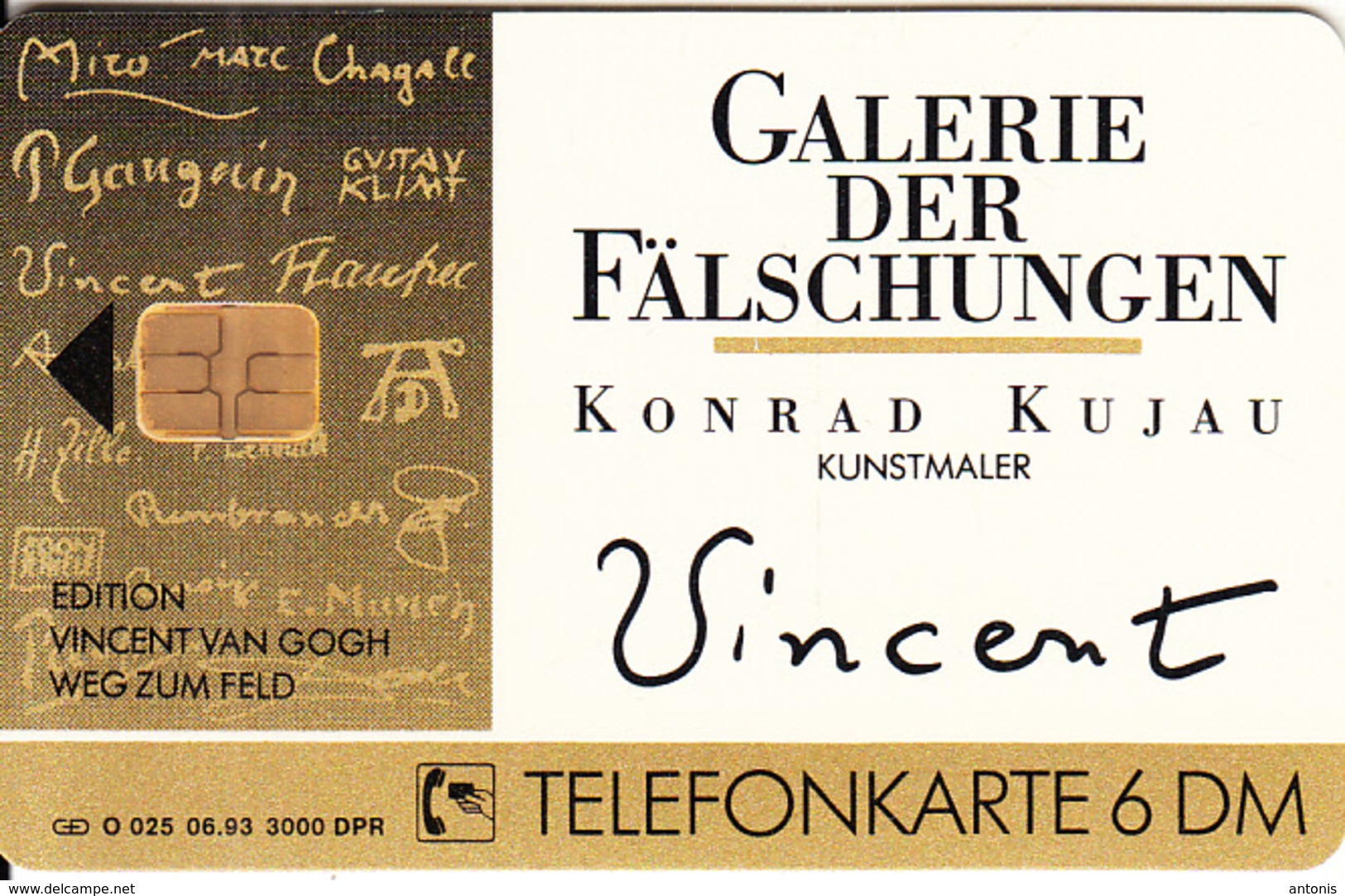 GERMANY(chip) - Galerie Der Fälschungen, Vincent Van Gogh/Weg Zum Feld(O 025), Tirage 3000, 06/93, Mint - O-Series : Séries Client