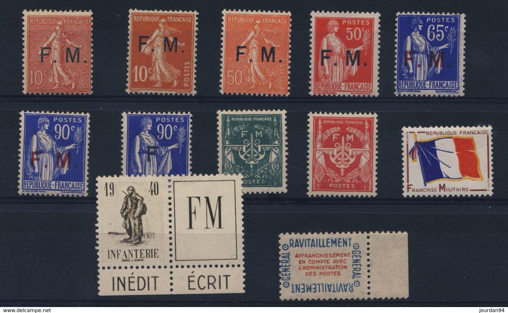 FRANCE  N°   4  à   12 - Timbres De Franchise Militaire