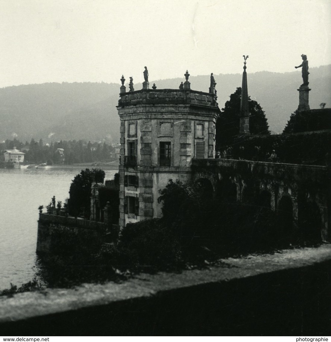 Italie Lac Majeur Isola Bella Pavillon Ancienne Photo Stereo Possemiers 1900 - Photos Stéréoscopiques