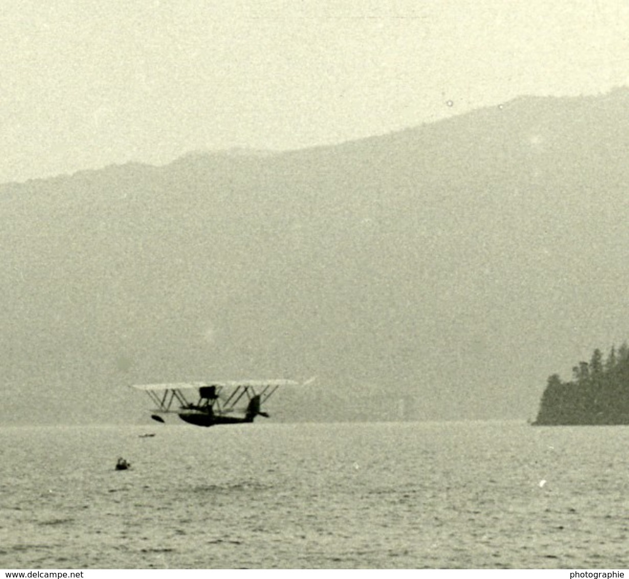 Italie Lac Majeur Isola Madre Hydravion Ancienne Photo Stereo Possemiers 1900 - Photos Stéréoscopiques