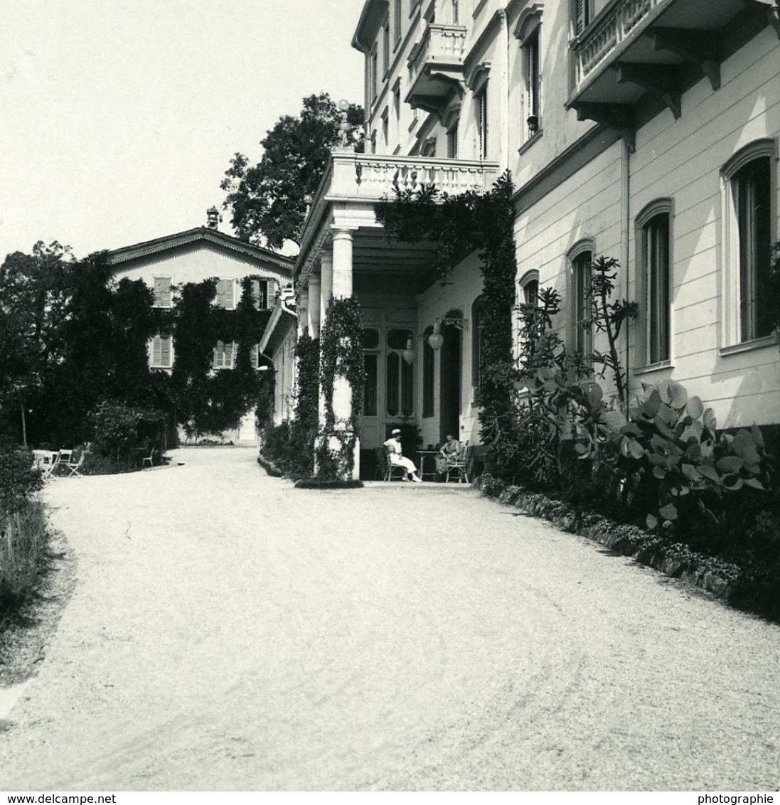 Italie Lac Majeur Pallanza Eden Hotel Ancienne Photo Stereo Possemiers 1900 - Photos Stéréoscopiques