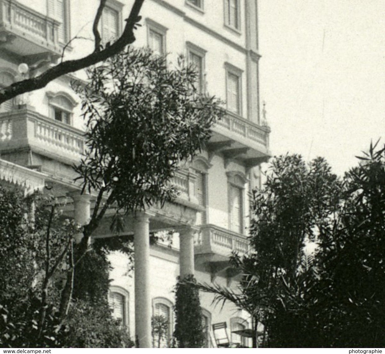 Italie Lac Majeur Pallanza Eden Hotel Jardins Ancienne Photo Stereo Possemiers 1900 - Stereoscoop