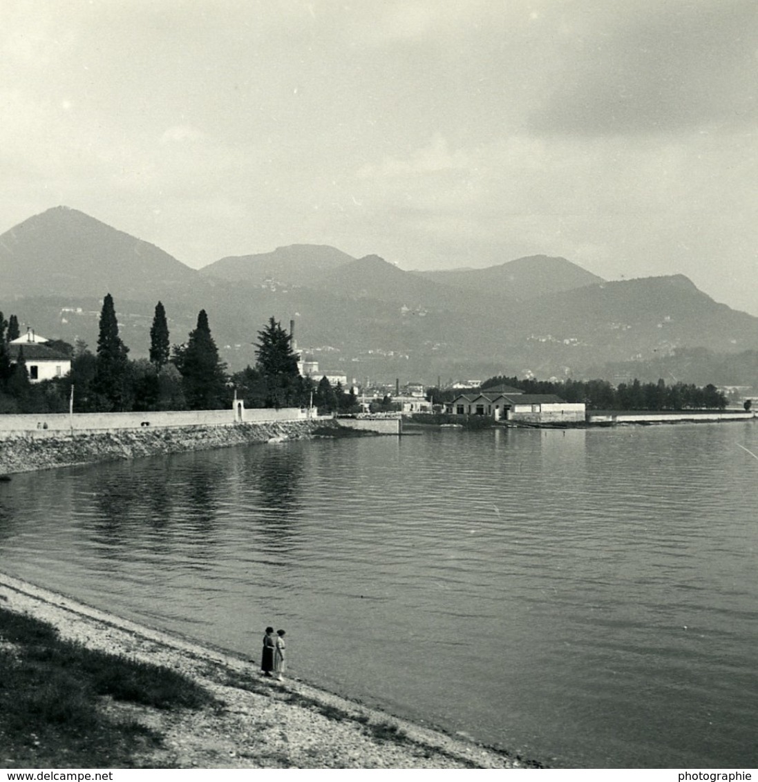 Italie Lac Majeur Intra Ancienne Photo Stereo Possemiers 1900 - Photos Stéréoscopiques