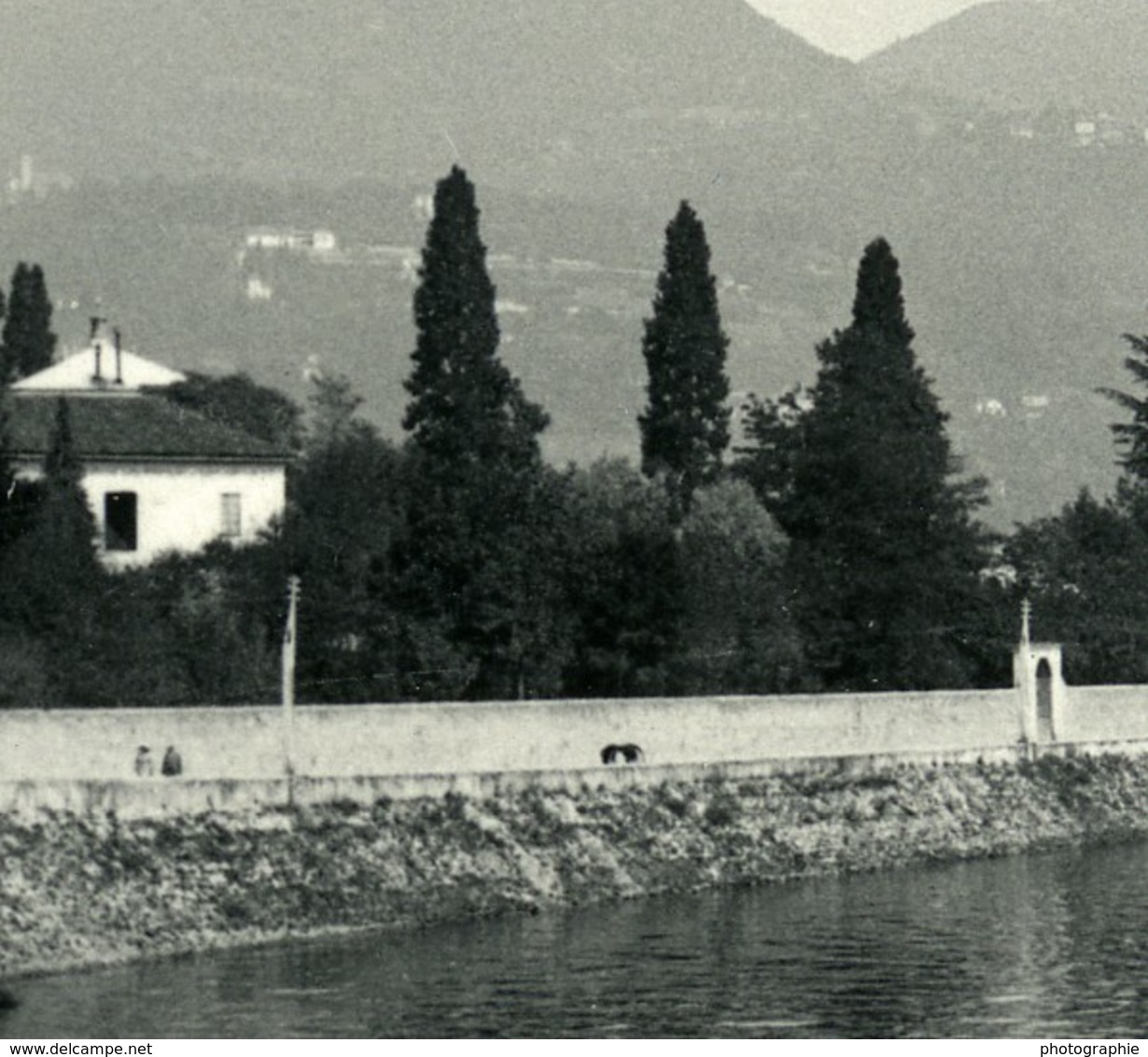 Italie Lac Majeur Intra Ancienne Photo Stereo Possemiers 1900 - Photos Stéréoscopiques