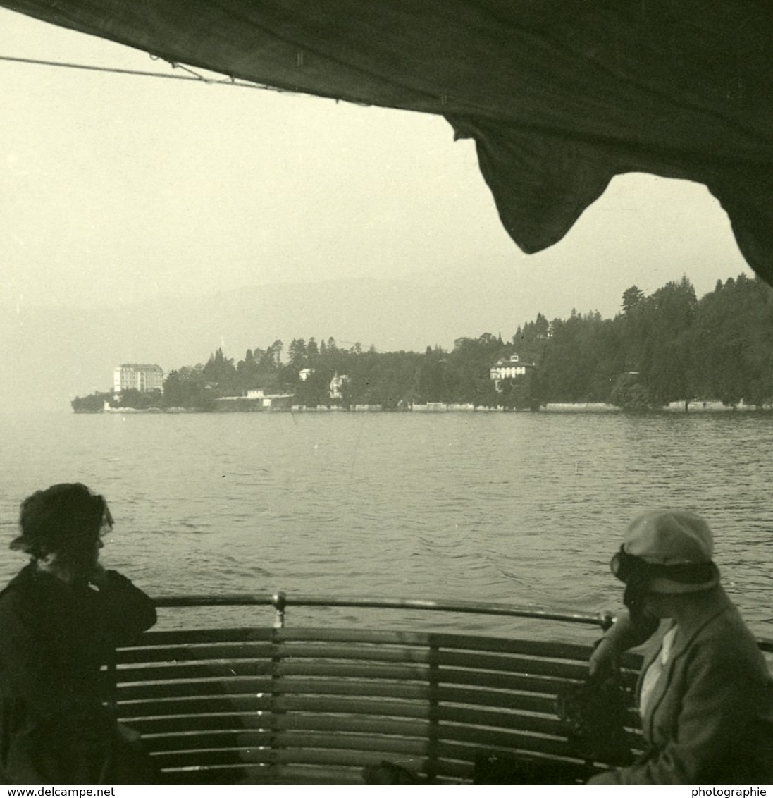 Italie Lac Majeur Punta Castagnola Ancienne Photo Stereo Possemiers 1900 - Photos Stéréoscopiques