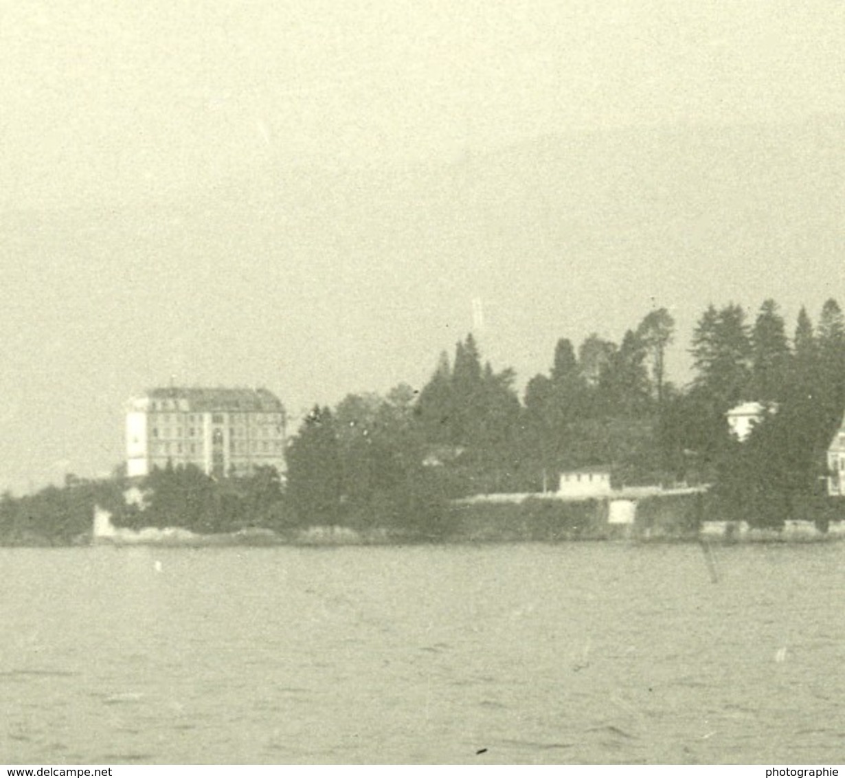 Italie Lac Majeur Punta Castagnola Ancienne Photo Stereo Possemiers 1900 - Photos Stéréoscopiques