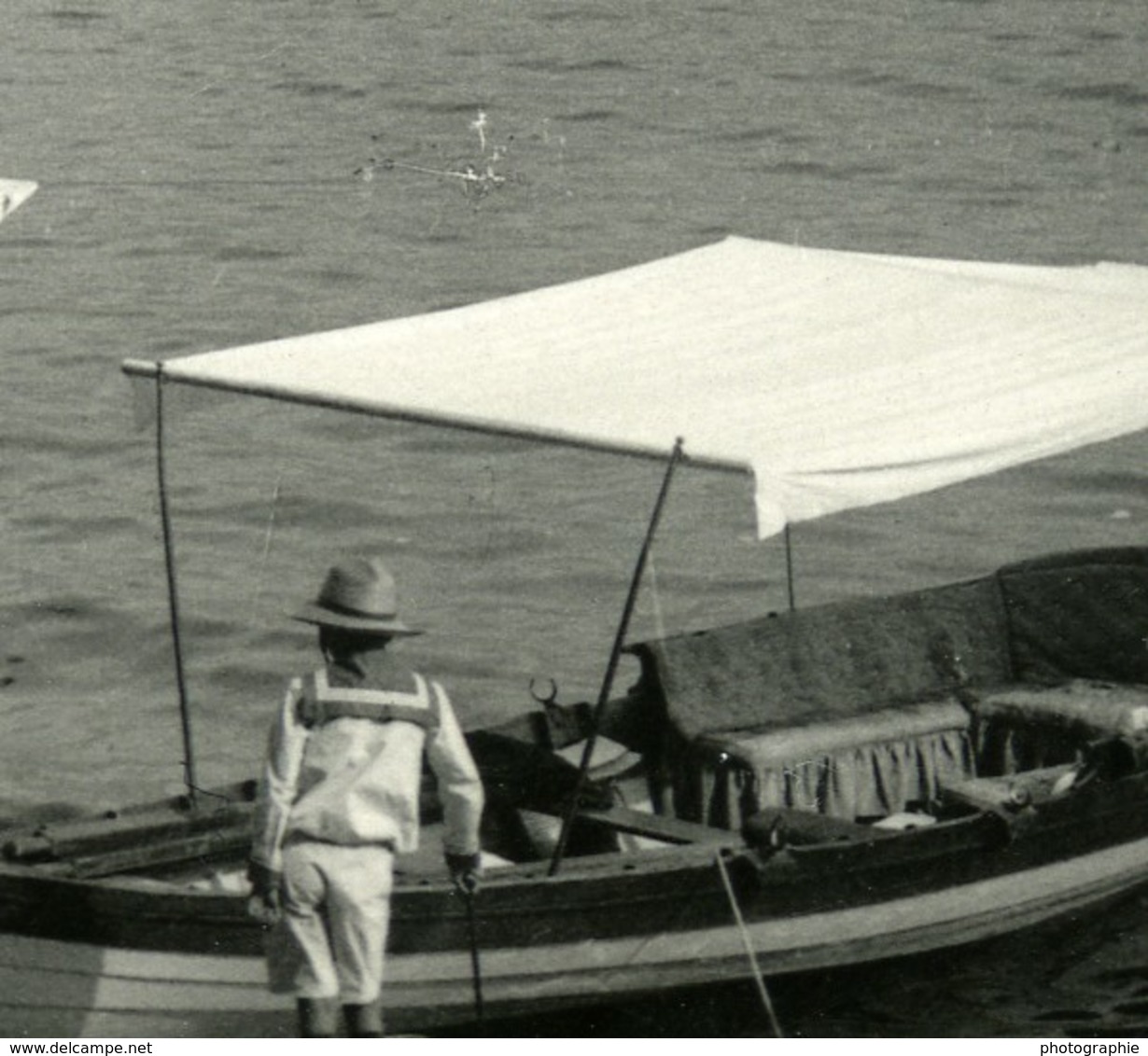 Italie Lac Majeur Intra Bateaux Ancienne Photo Stereo Possemiers 1900 - Photos Stéréoscopiques