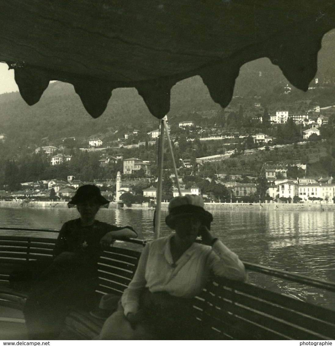 Italie Lac Majeur Ghiffa Ancienne Photo Stereo Possemiers 1900 - Stereoscopic