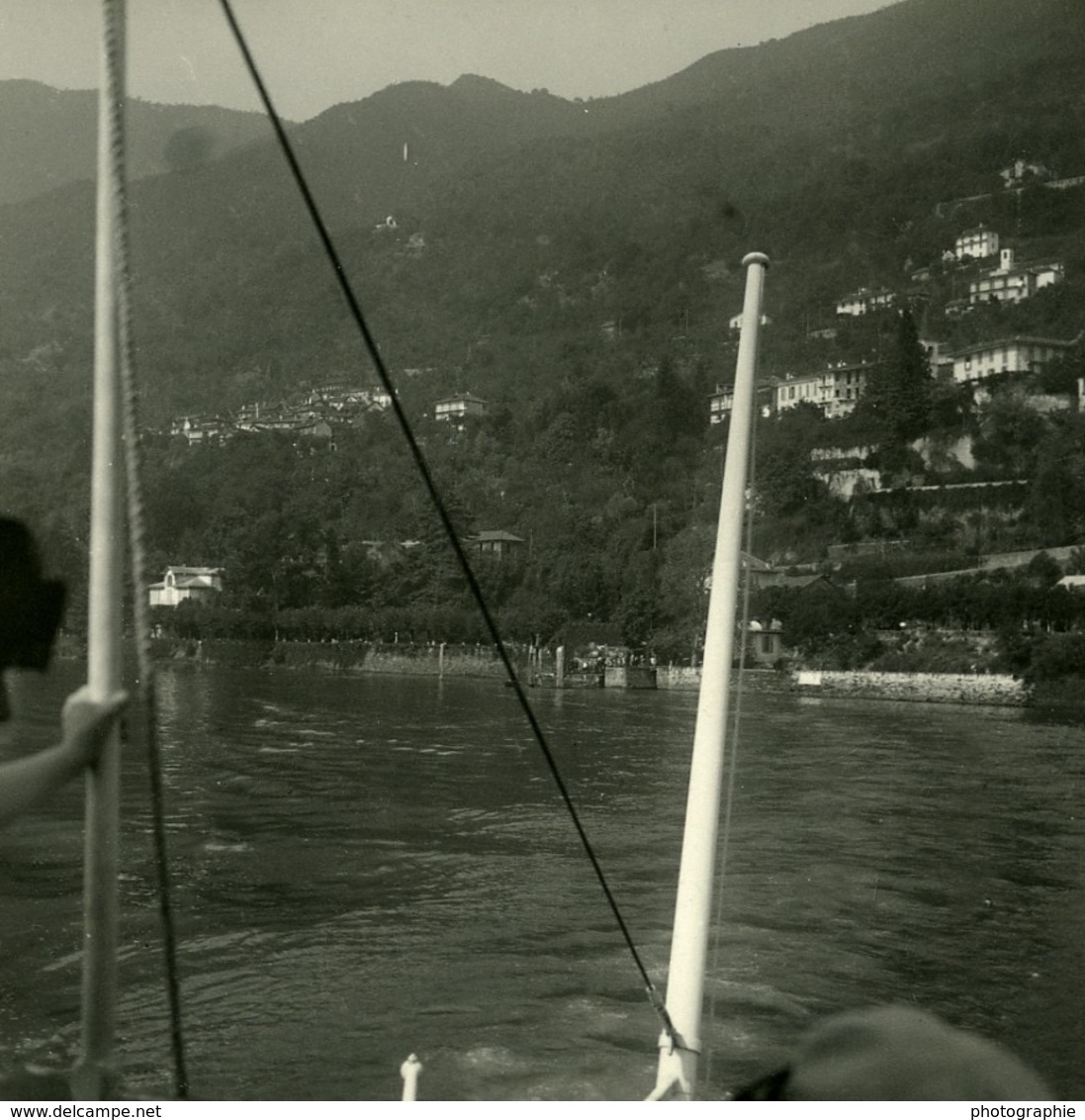 Italie Lac Majeur Oggebbio Ancienne Photo Stereo Possemiers 1900 - Photos Stéréoscopiques