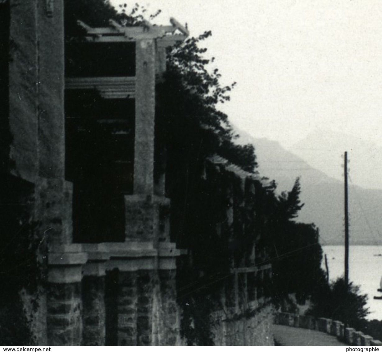 Suisse Lac De Lugano Castagnola Pergola Ancienne Photo Stereo Possemiers 1900 - Stereoscopio