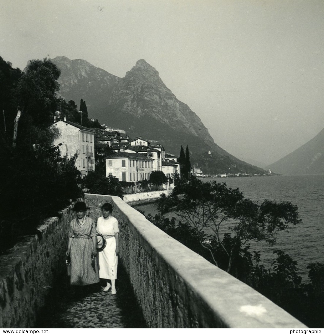 Italie Lac De Lugano Oria Villa Marchese Brusati Ancienne Photo Stereo Possemiers 1900 - Photos Stéréoscopiques